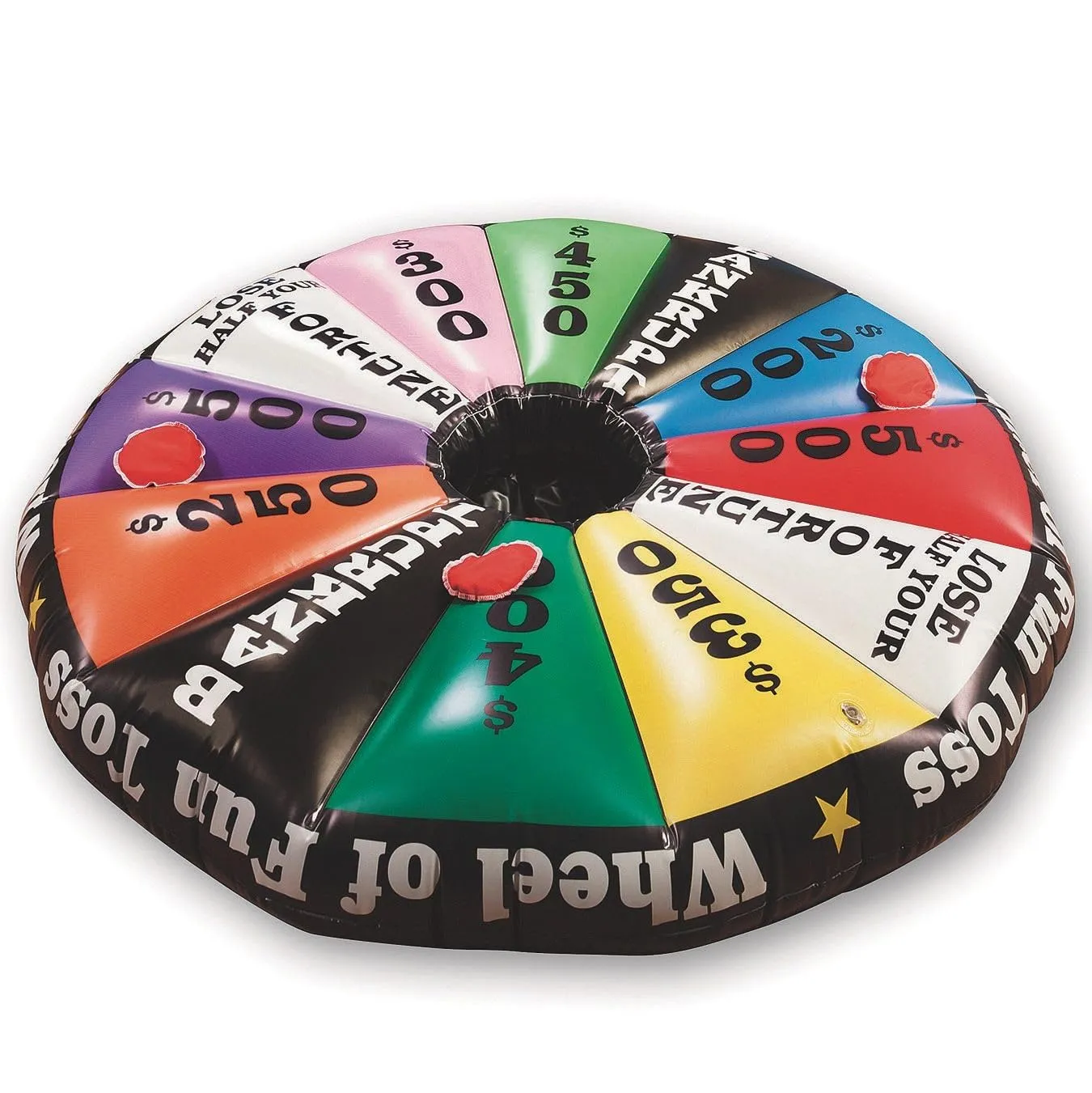 S&S Worldwide Wheel of Fun Inflatable Toss Game. Game Show Style Fun in a Jumbo Toss Game! Includes 50" Inflatable Target, 6 Beanbags and Instructions.