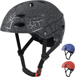 Skateboard Helmet Kids, Adjustable Skating Helmet,Breathable ABS Hard Shell Scooter Helmet for Multi-Sport Skateboarding Roller Skate BMX Boys Girls Ages 5-14 Children and Teens