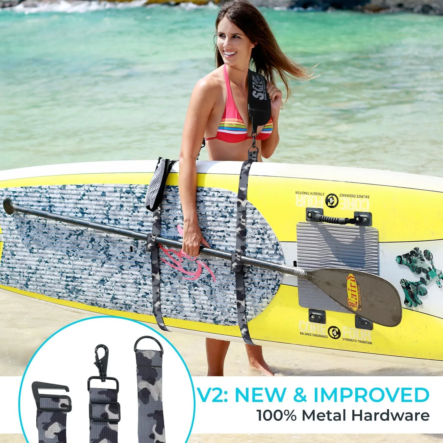 SUP-NOW Paddle Board Accessories Carrier SUP Carrying Strap to Carry Paddleboard Accessories for Women and Men