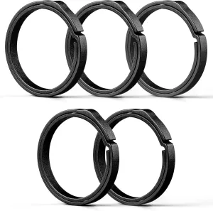 TISUR Titanium Key Ring,Elegant Quick Release Side Pushing Split Rings Kit for Keychains,Heavy Duty Keyring for Dog Tag