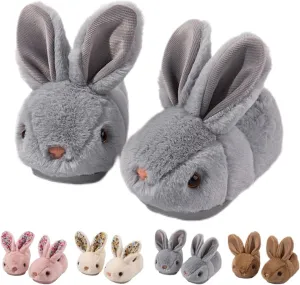 Toddler Kids Slippers Bunny Design Indoor Plush Shoes