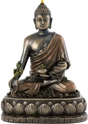 Top Collection Medicine Buddha Statue - Buddha of Healing Sculpture in Premium Cold Cast Bronze- 5.5-Inch Collectible Figurine