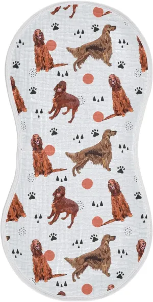 vvfelixl Muslin Burp Cloths Irish Setter Dog Pattern Baby Washcloths for Baby Girl Boys 2 Pack