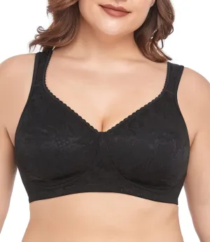 wirarpa Women's Bras Wireless Full Coverage Plus Size Minimizer Non Padded Comfort Soft Bra Multipack